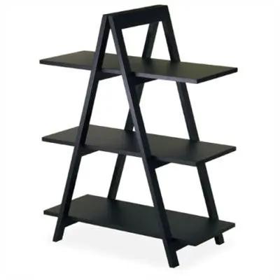 Modern 3-Tier A-Frame Display Shelf Bookcase in Black by HomePacific