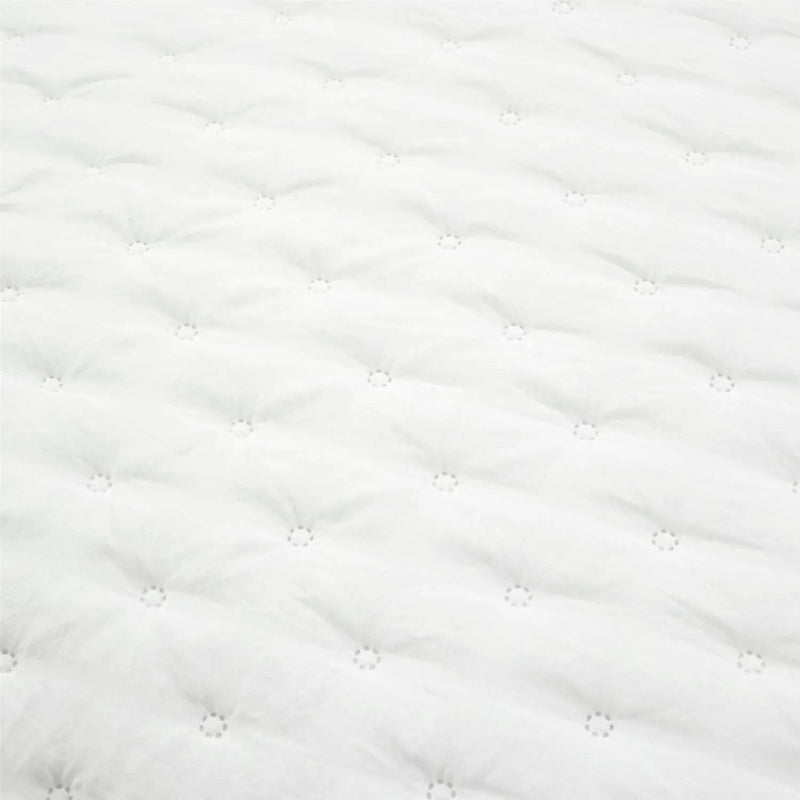 King Size Lightweight White Ruffle Reversible Oversized 3 Piece Quilt Set by HomePacific