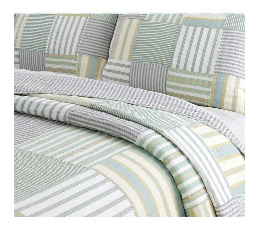 King Size Soft Reversible Patches 100% Cotton Quilt Set by HomePacific