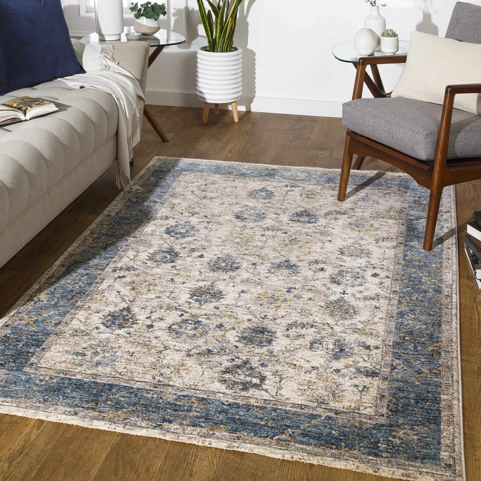 Wilkie Blue Persian Rug by Boutique Rugs