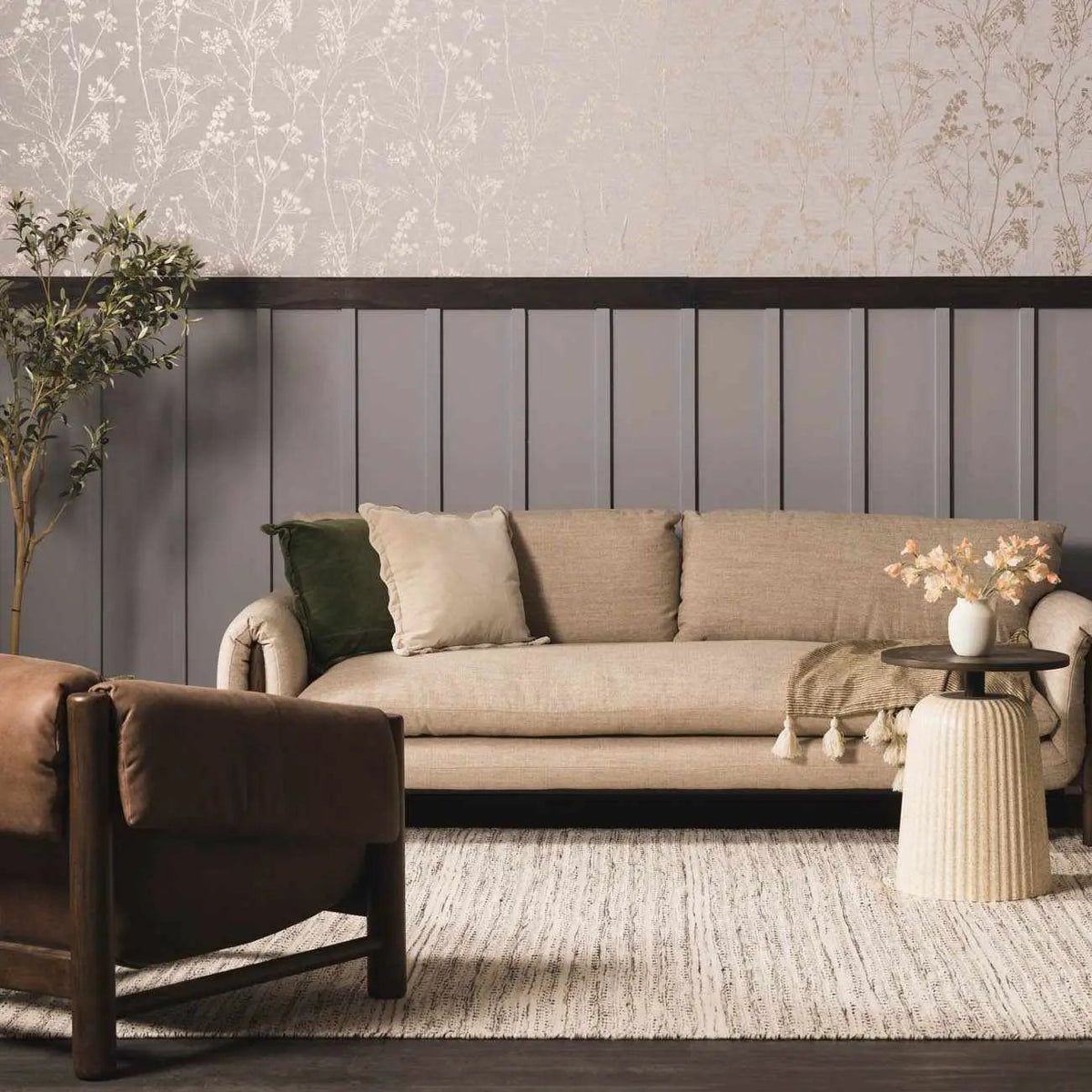 Williford Wool Area Rug, installed in a room