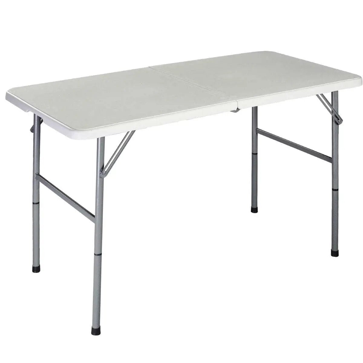 White HDPE Plastic Heavy Duty Indoor Outdoor Folding Table with Steel Frame by HomePacific