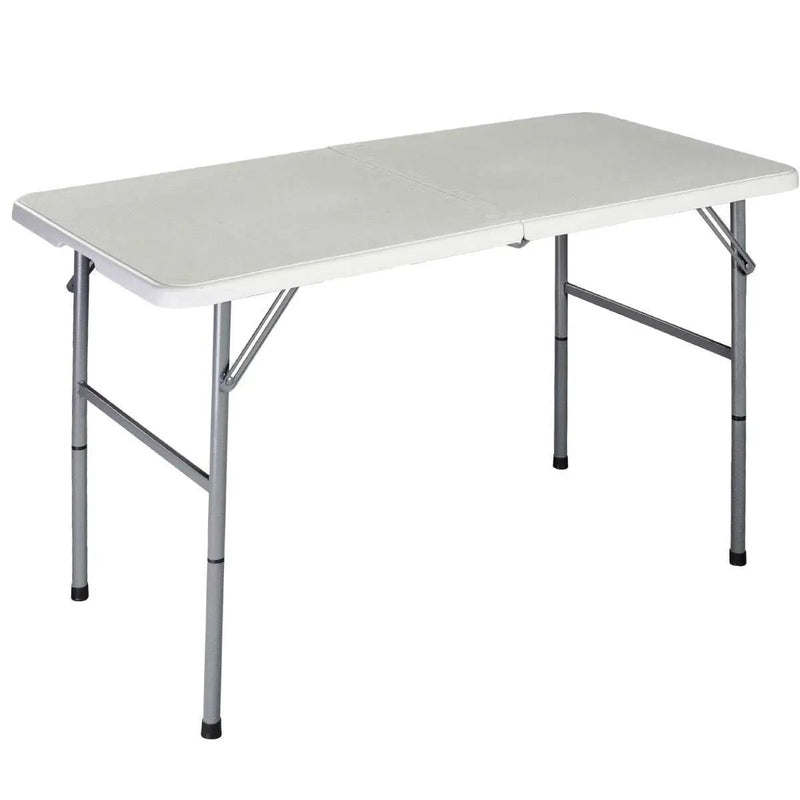 White HDPE Plastic Heavy Duty Indoor Outdoor Folding Table with Steel Frame by HomePacific