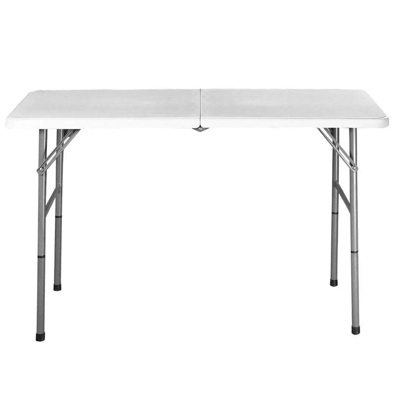 White HDPE Plastic Heavy Duty Indoor Outdoor Folding Table with Steel Frame by HomePacific