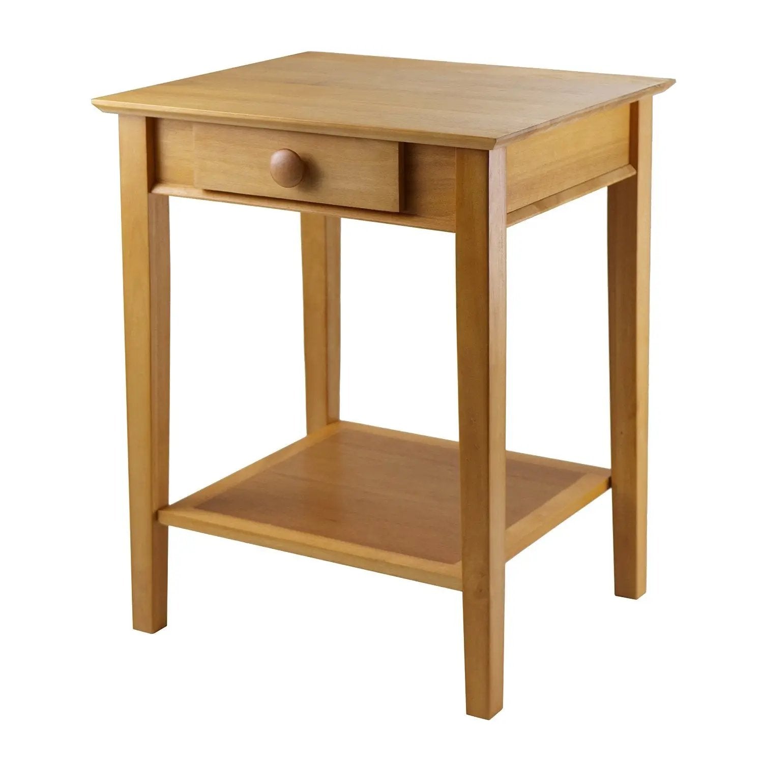 Modular Wooden Printer Stand with Drawer and Bottom Shelf in Honey by HomePacific
