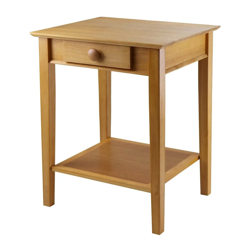 Modular Wooden Printer Stand with Drawer and Bottom Shelf in Honey by HomePacific