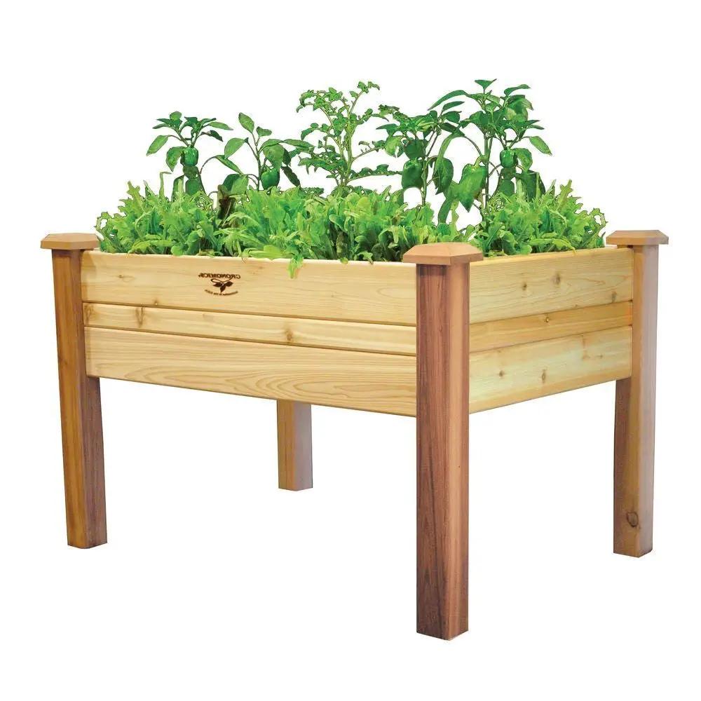 Elevated 2Ft x 4-Ft Cedar Wood Raised Garden Bed Planter Box - Unfinished by HomePacific
