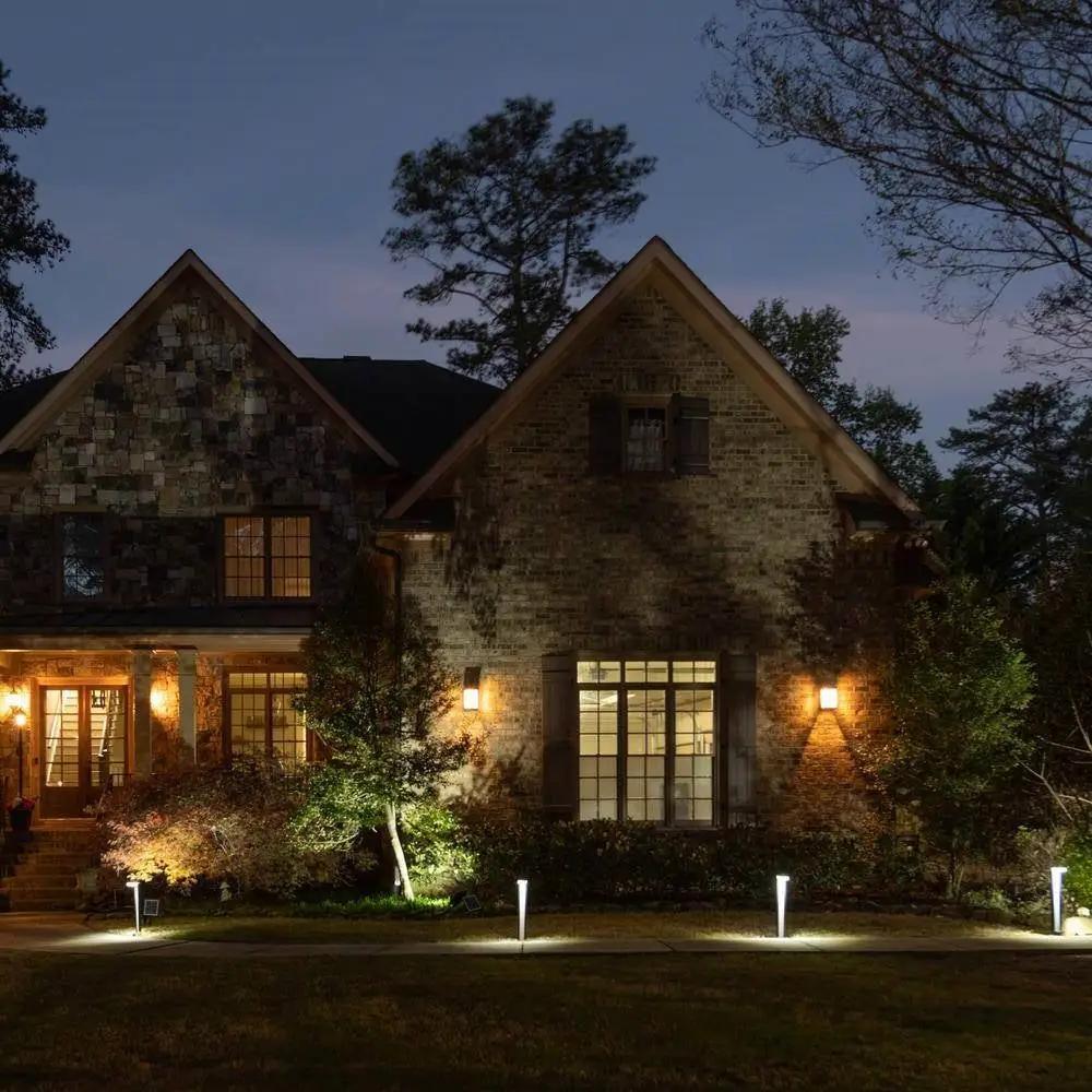Set of 2 - Modern Outdoor Solar Light White LED Path Outdoor Yard Lighting by HomePacific