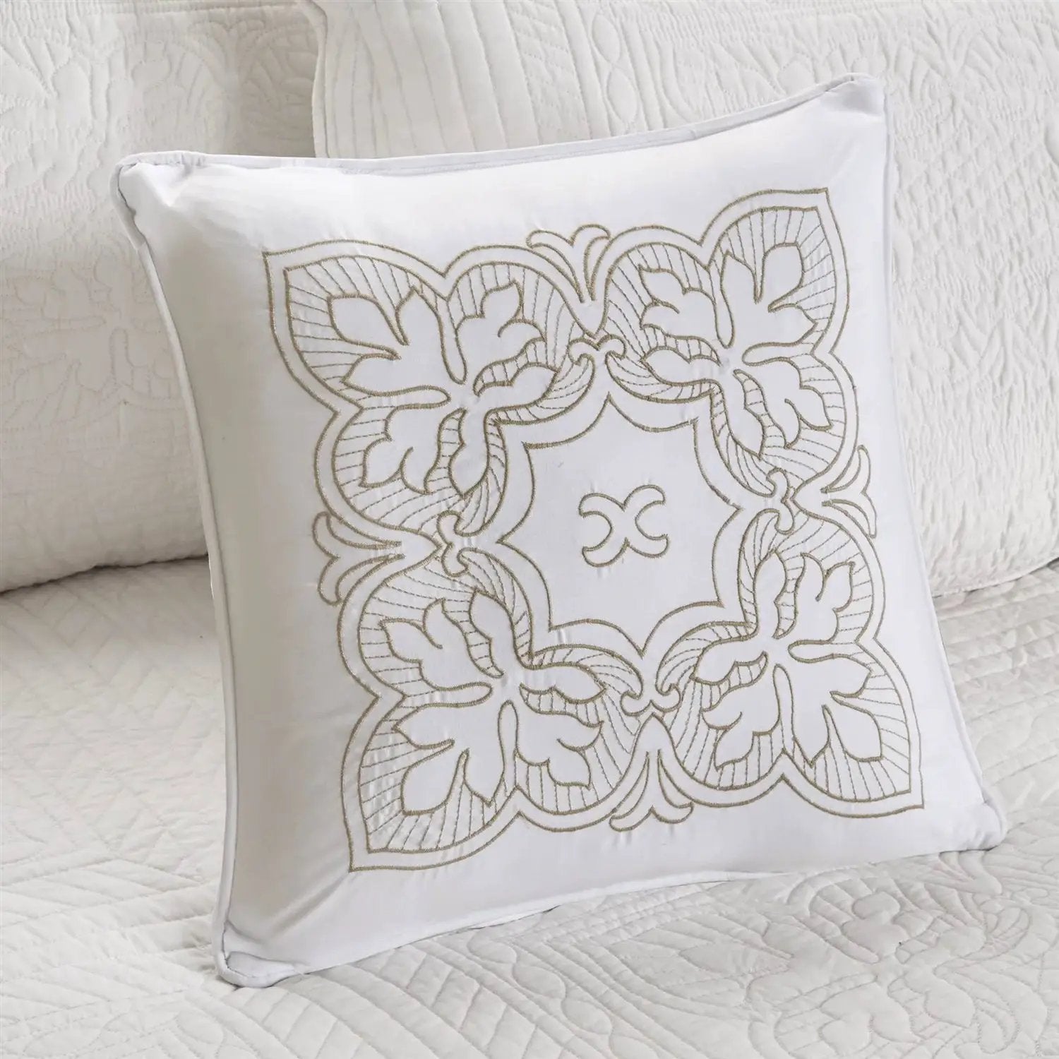 6-Piece Farmhouse White Daybed Cover Bedding Set with Scalloped Edges by HomePacific