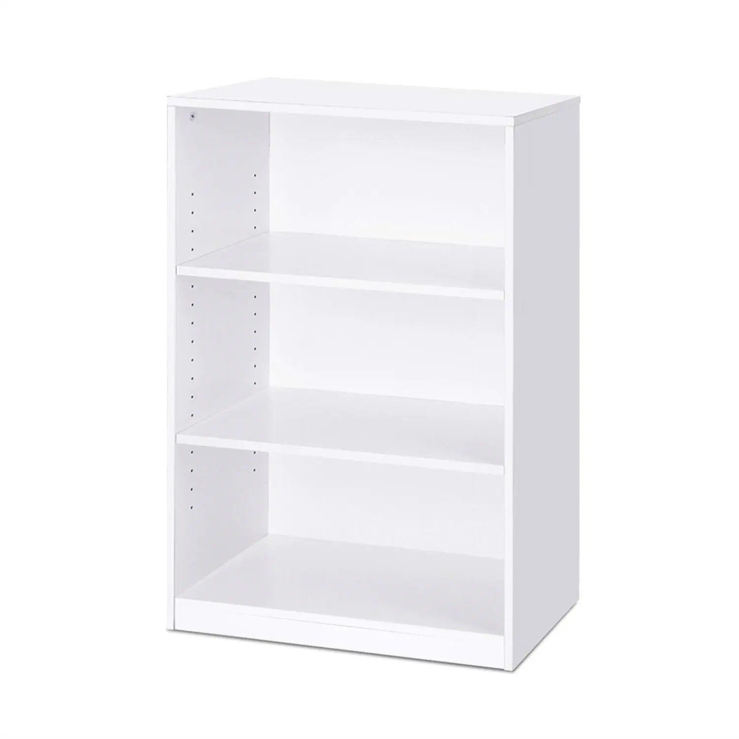 Modern 3-Shelf Bookcase in White Wood Finish by HomePacific
