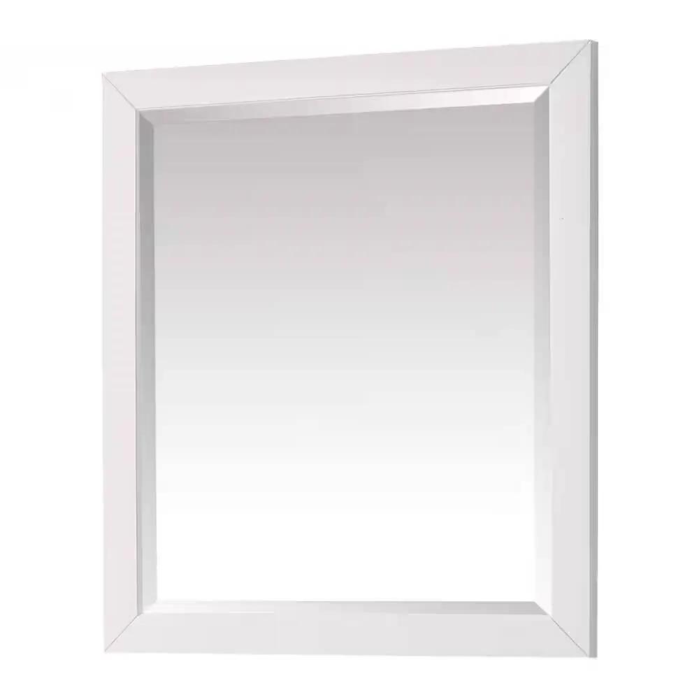 32-in x 28-in Bathroom Wall Mirror with White Solid Wood Frame by HomePacific