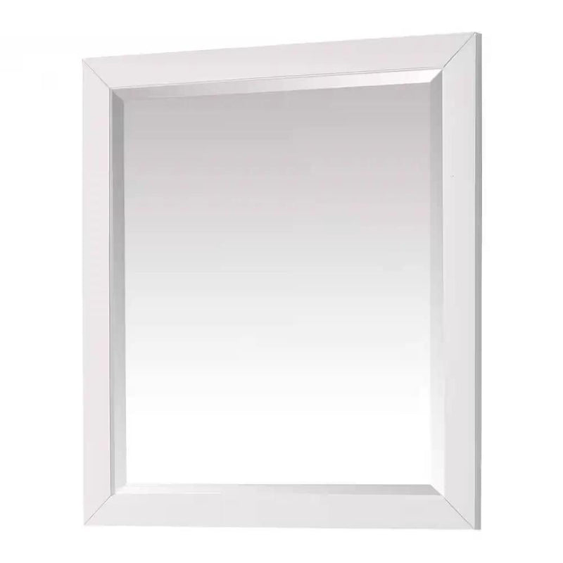32-in x 28-in Bathroom Wall Mirror with White Solid Wood Frame by HomePacific