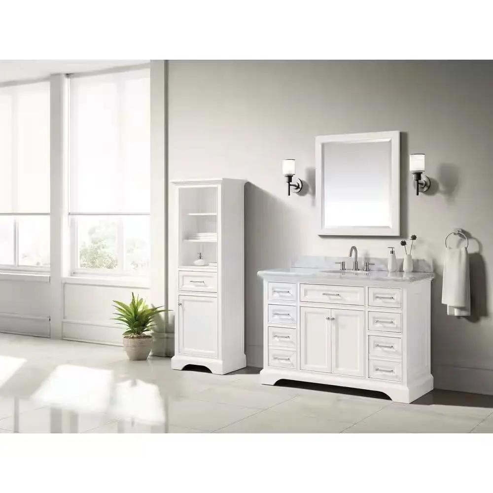 32-in x 28-in Bathroom Wall Mirror with White Solid Wood Frame by HomePacific