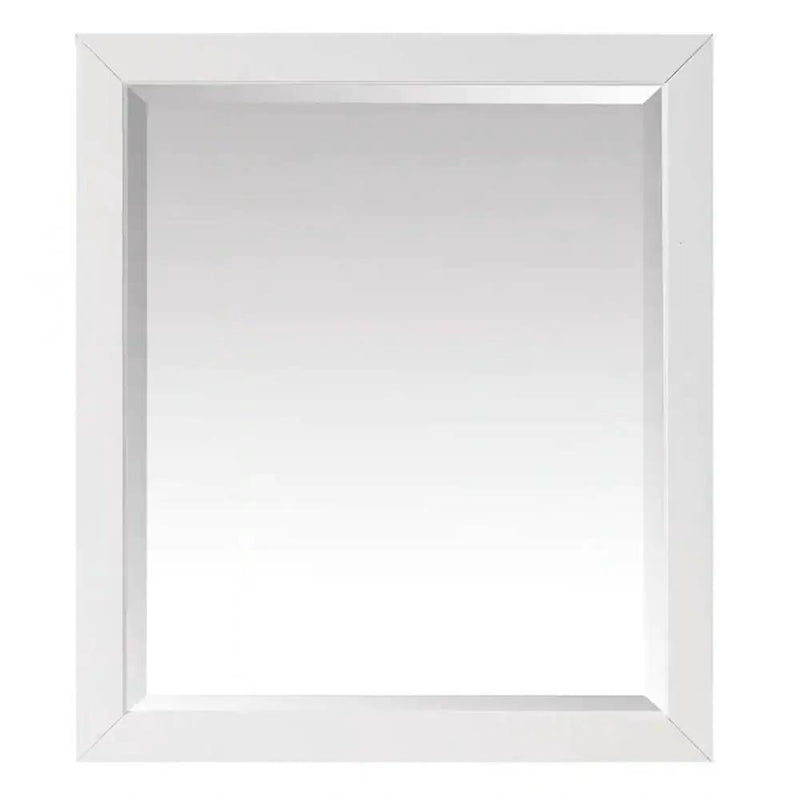 32-in x 28-in Bathroom Wall Mirror with White Solid Wood Frame by HomePacific