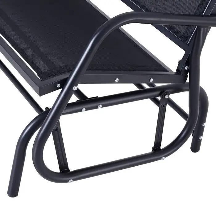 2 Seater Mesh Outdoor Patio Swing Glider Dark Gray by HomePacific