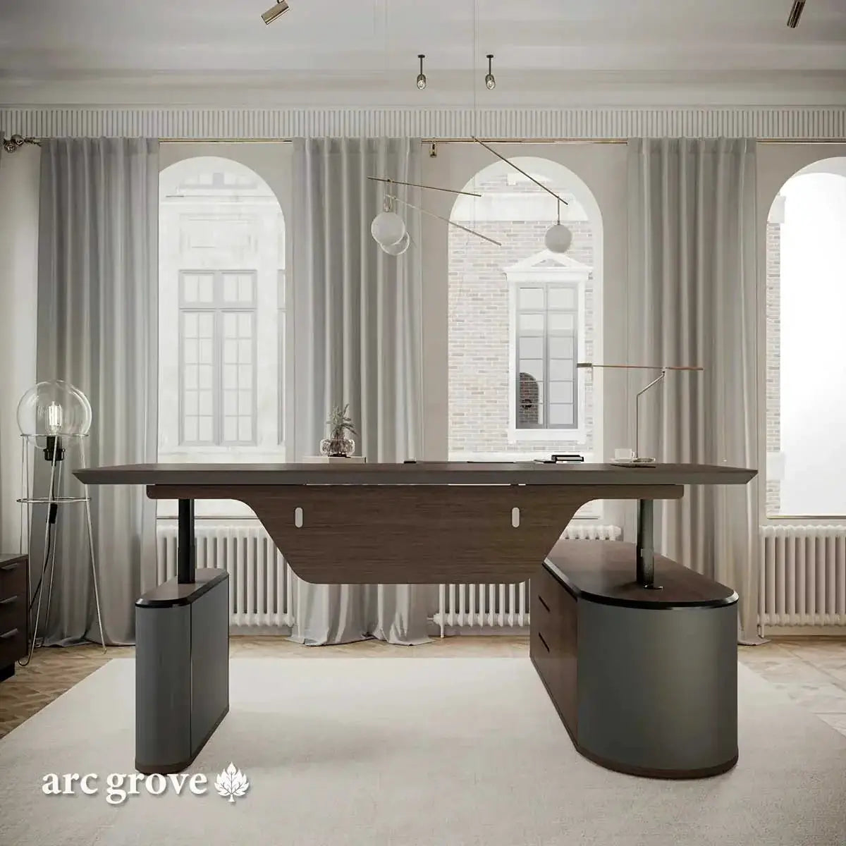 Sawyer · L-Shaped Executive Standing Desk, Adjustable Height by Arc Grove