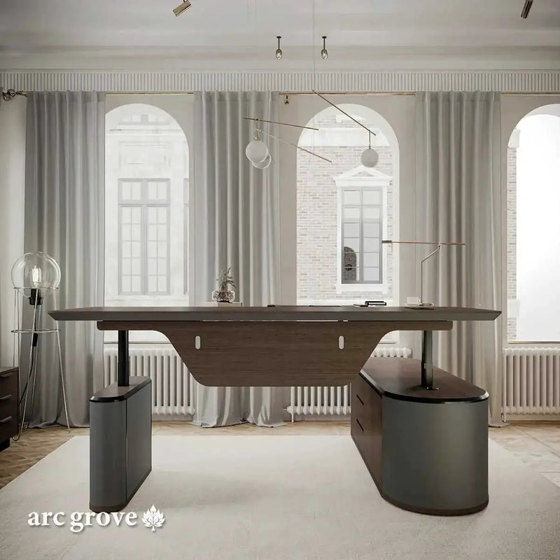 Sawyer · L-Shaped Executive Standing Desk, Adjustable Height by Arc Grove