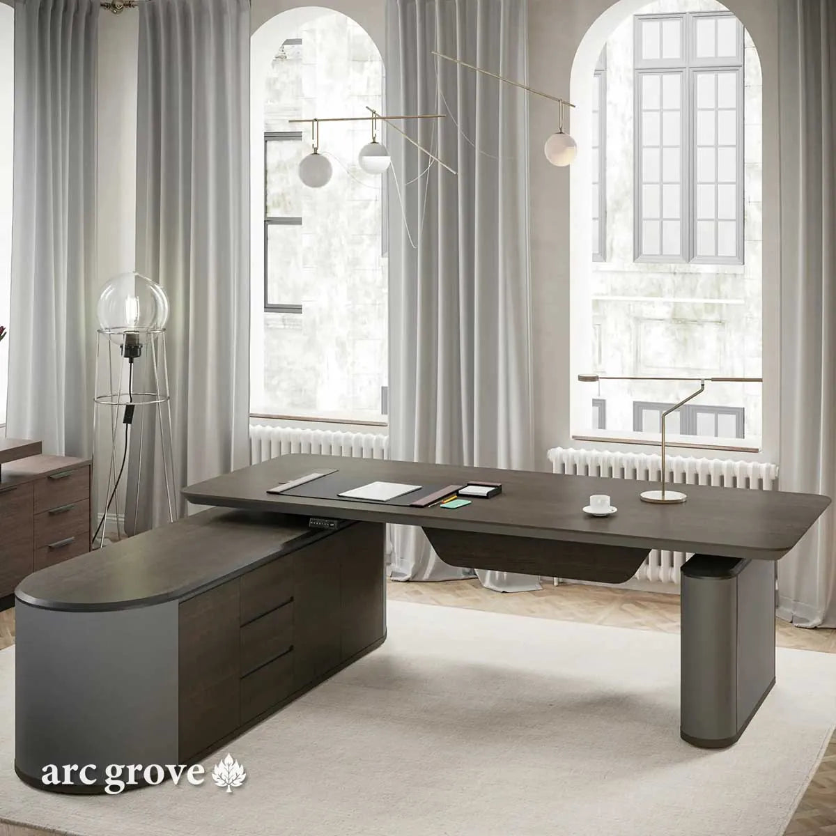 Sawyer · L-Shaped Executive Standing Desk, Adjustable Height, photo 7 of 16