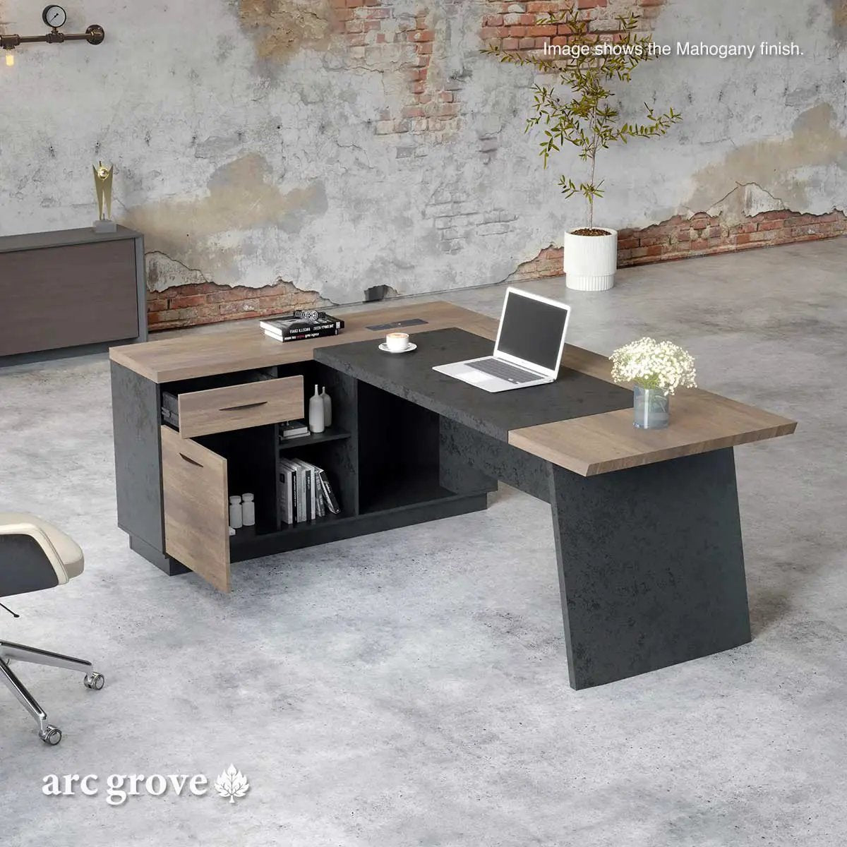 Linton · Modern L-Shaped Executive Desk by Arc Grove