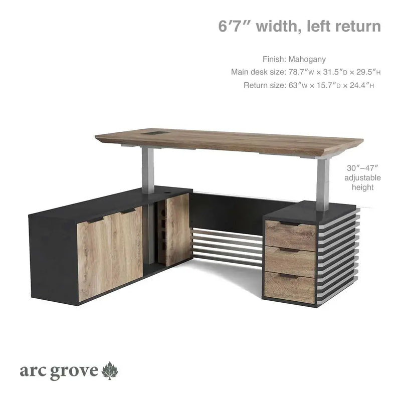 Anderson · L-Shaped Executive Standing Desk, Adjustable Height by Arc Grove