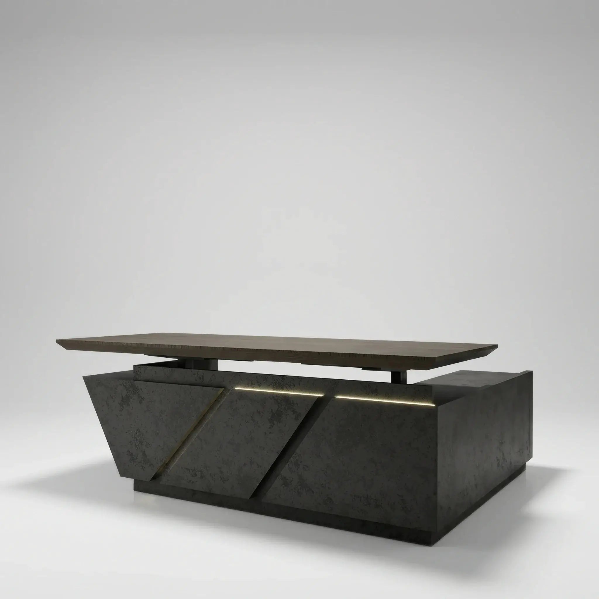 Maverick · Standing L-Shaped Executive Desk, Adjustable Height by Arc Grove