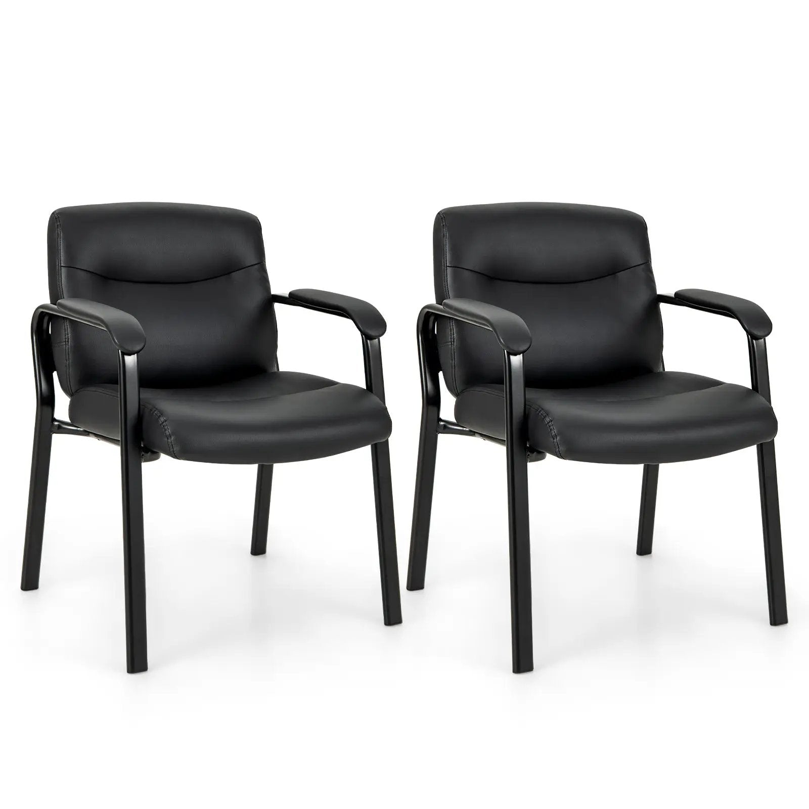 Waiting Room Chair No Wheels Set of 2-Black by DirectDeals