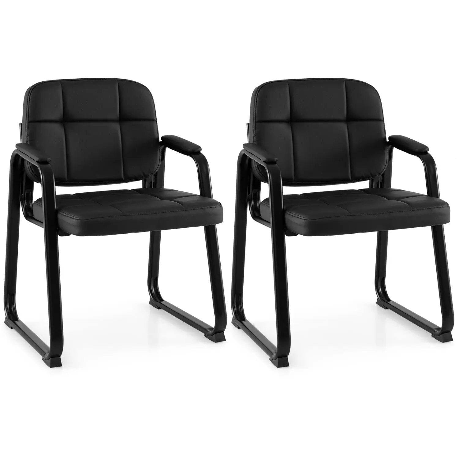 Waiting Room Guest Chairs Set of 4 Leather Office Reception Chairs by DirectDeals