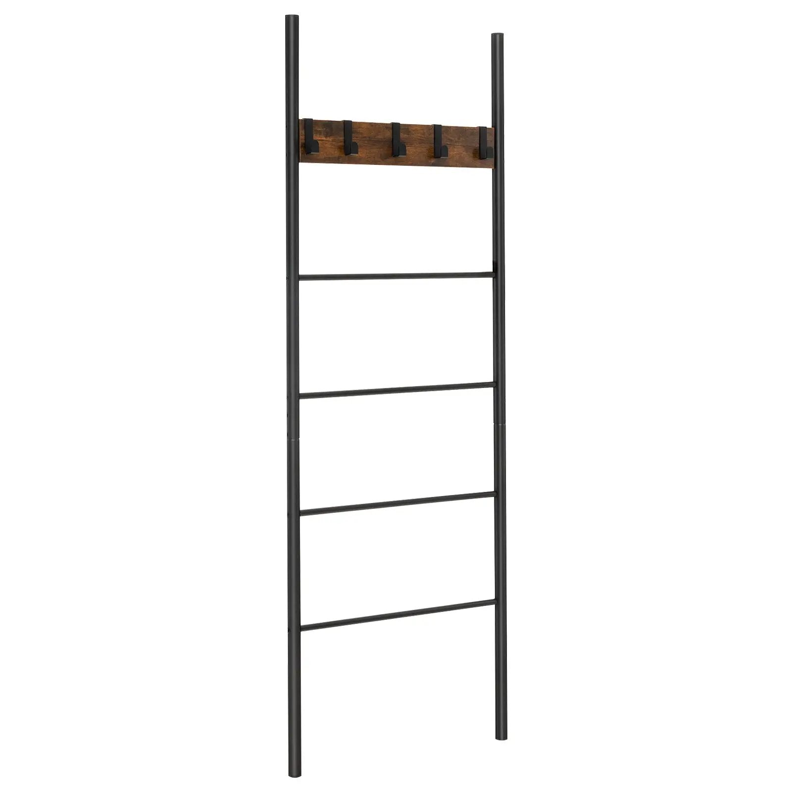 Wall-Leaning Decorative Blanket Holder with 5 Removable Hooks by DirectDeals