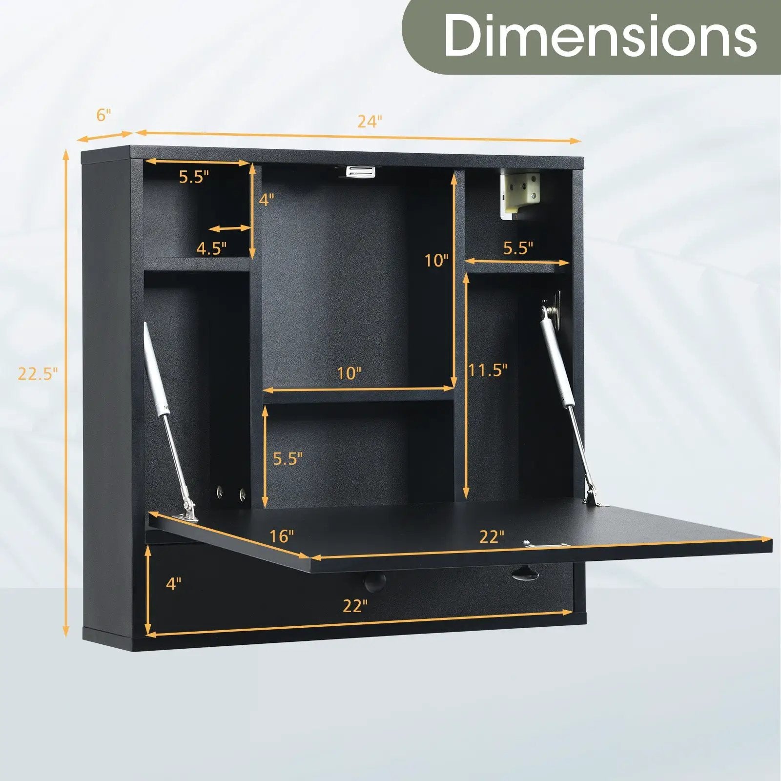 Wall-Mount Floating Desk Foldable Space Saving Laptop Workstation by DirectDeals