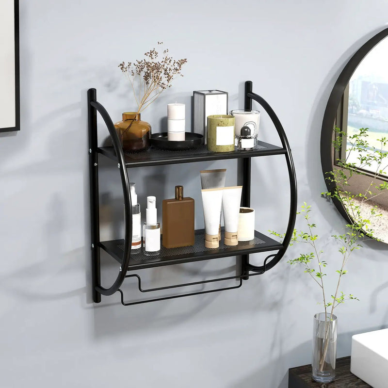 2-Tier Wall Mounted Bathroom Towel Rack with Towel Bars by DirectDeals