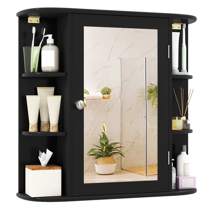 Wall-Mounted Bathroom Mirror Cabinet with Storage Shelves by DirectDeals