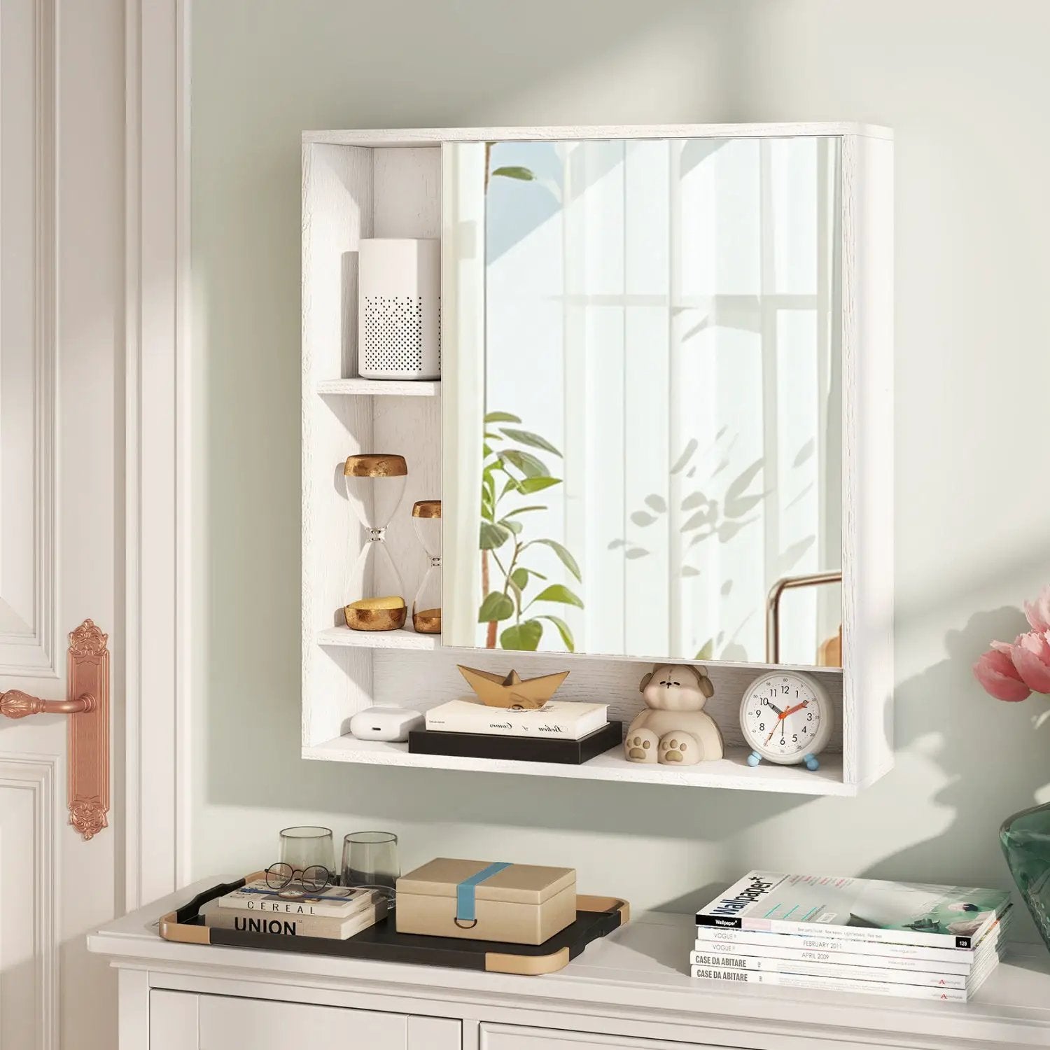 Wall Mounted Bathroom Cabinet with Mirror Single Door by DirectDeals