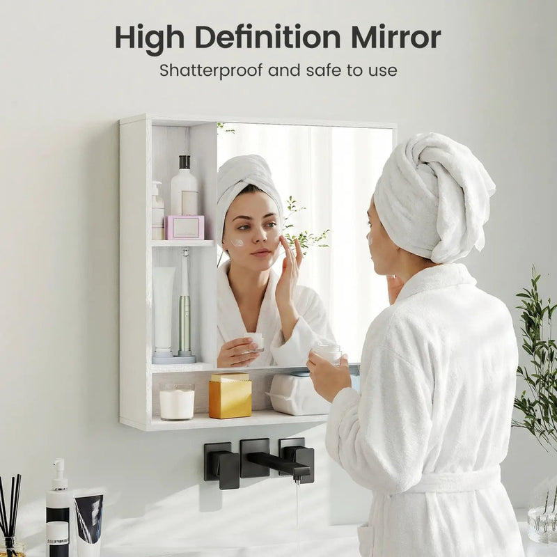 Wall Mounted Bathroom Cabinet with Mirror Single Door by DirectDeals