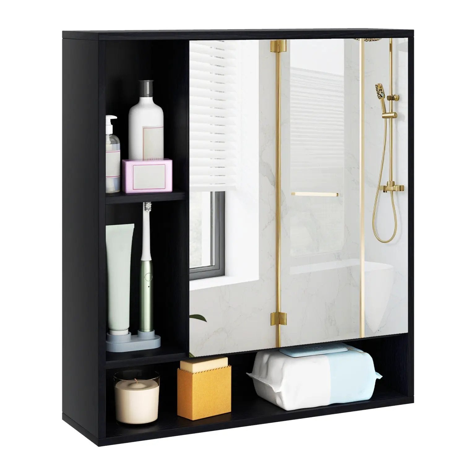 Wall Mounted Bathroom Cabinet with Mirror Single Door by DirectDeals