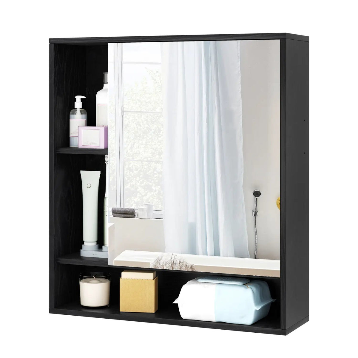 Wall Mounted Bathroom Cabinet with Mirror Single Door, photo 22 of 32