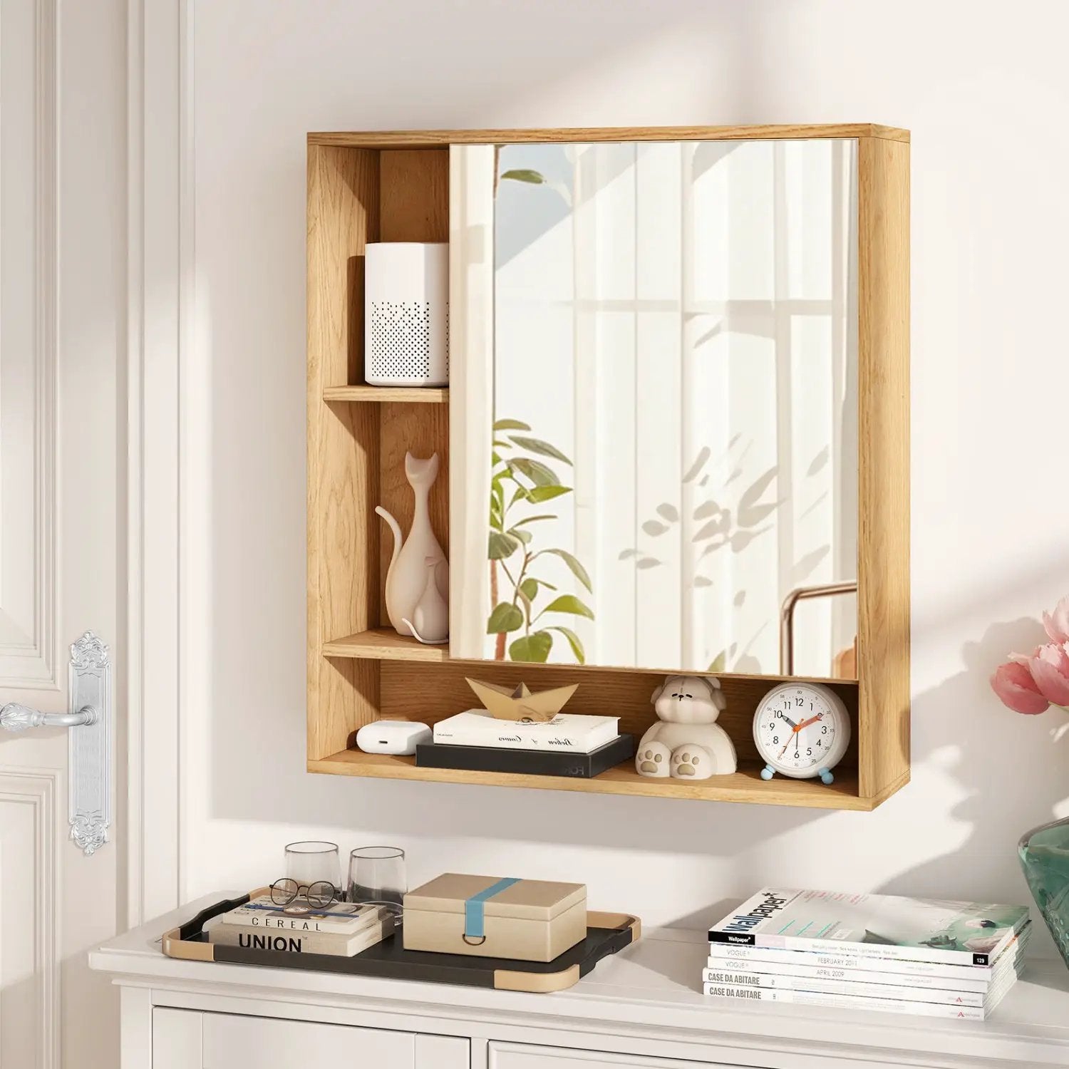 Wall Mounted Bathroom Cabinet with Mirror Single Door by DirectDeals