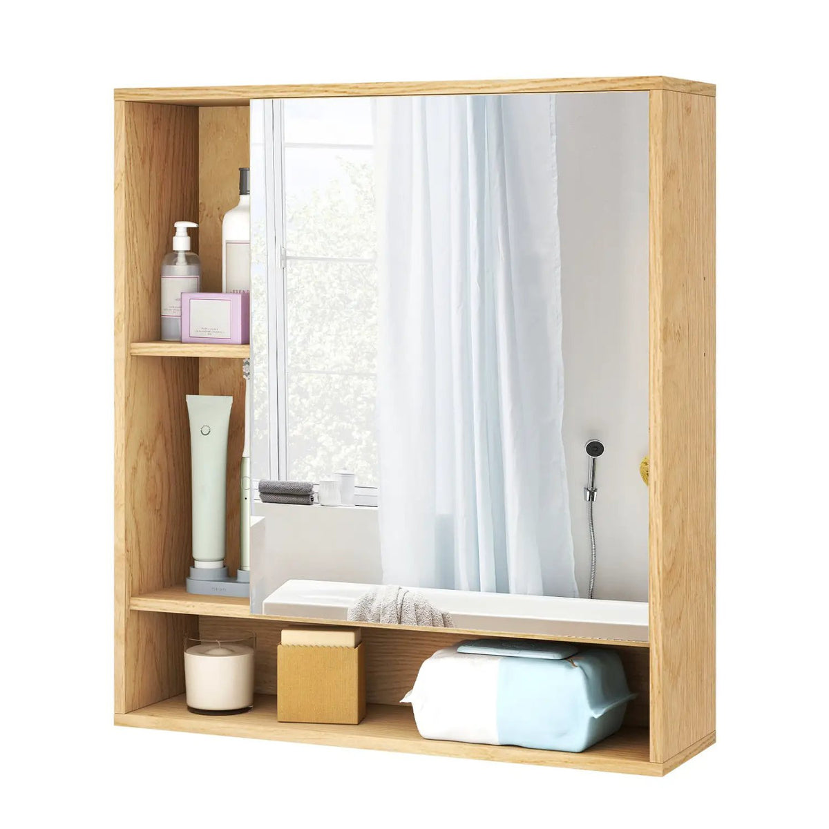 Wall Mounted Bathroom Cabinet with Mirror Single Door, photo 24 of 32