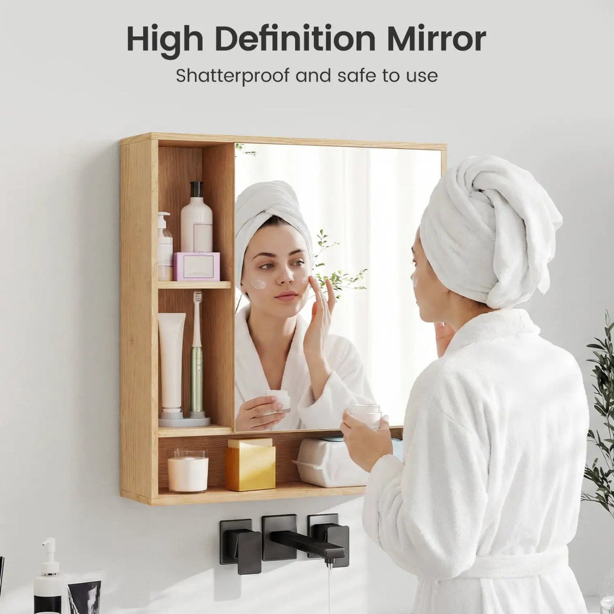 Wall Mounted Bathroom Cabinet with Mirror Single Door, photo 31 of 32