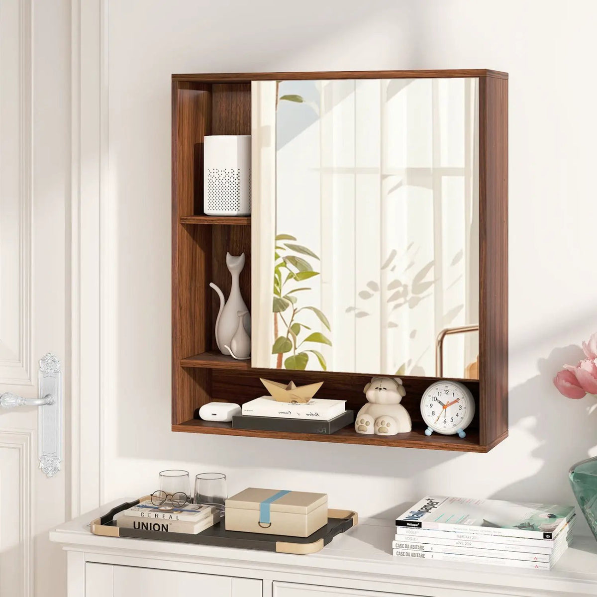 Wall Mounted Bathroom Cabinet with Mirror Single Door