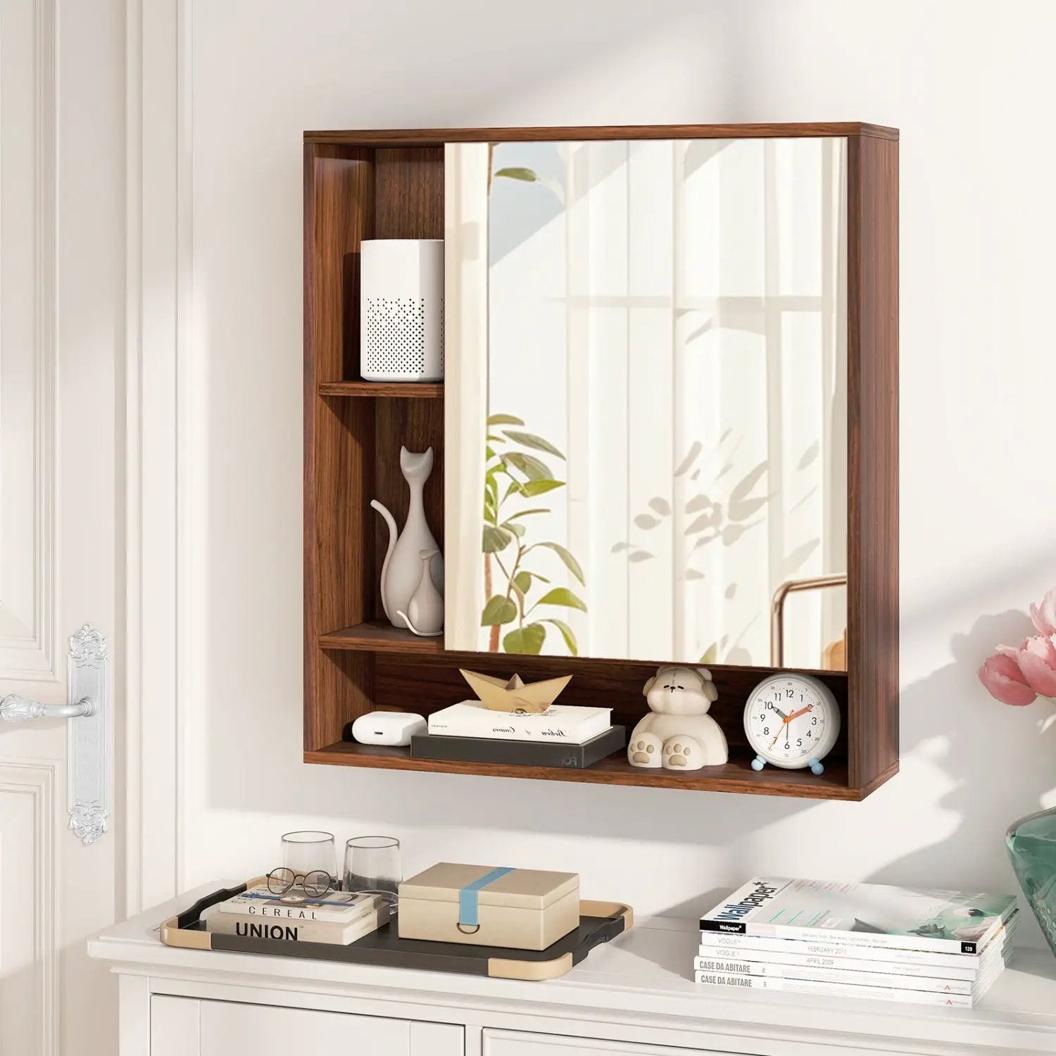 Wall Mounted Bathroom Cabinet with Mirror Single Door by DirectDeals