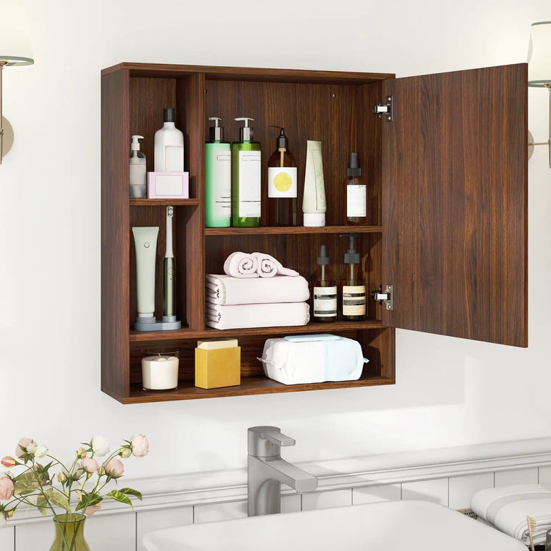 Wall Mounted Bathroom Cabinet with Mirror Single Door by DirectDeals