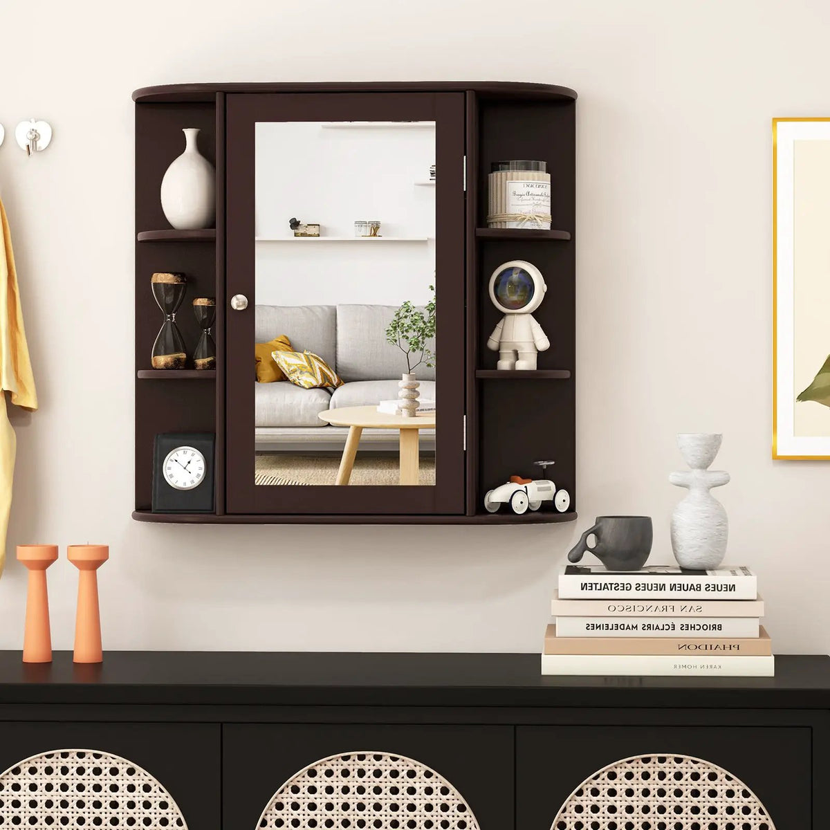 Wall-Mounted Bathroom Mirror Cabinet with Storage Shelves by DirectDeals