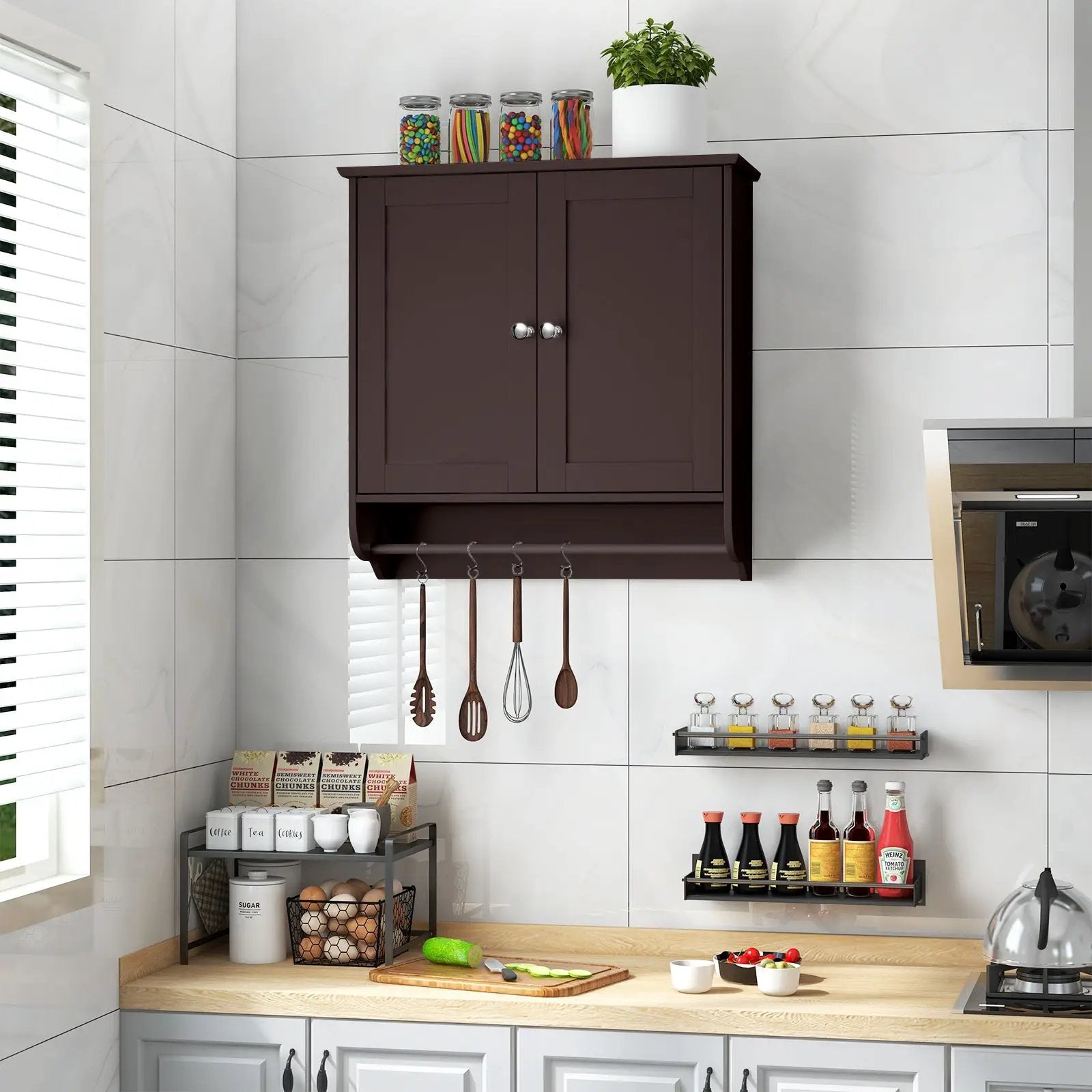 Wall Mounted Bathroom Storage Medicine Cabinet with Towel Bar by DirectDeals