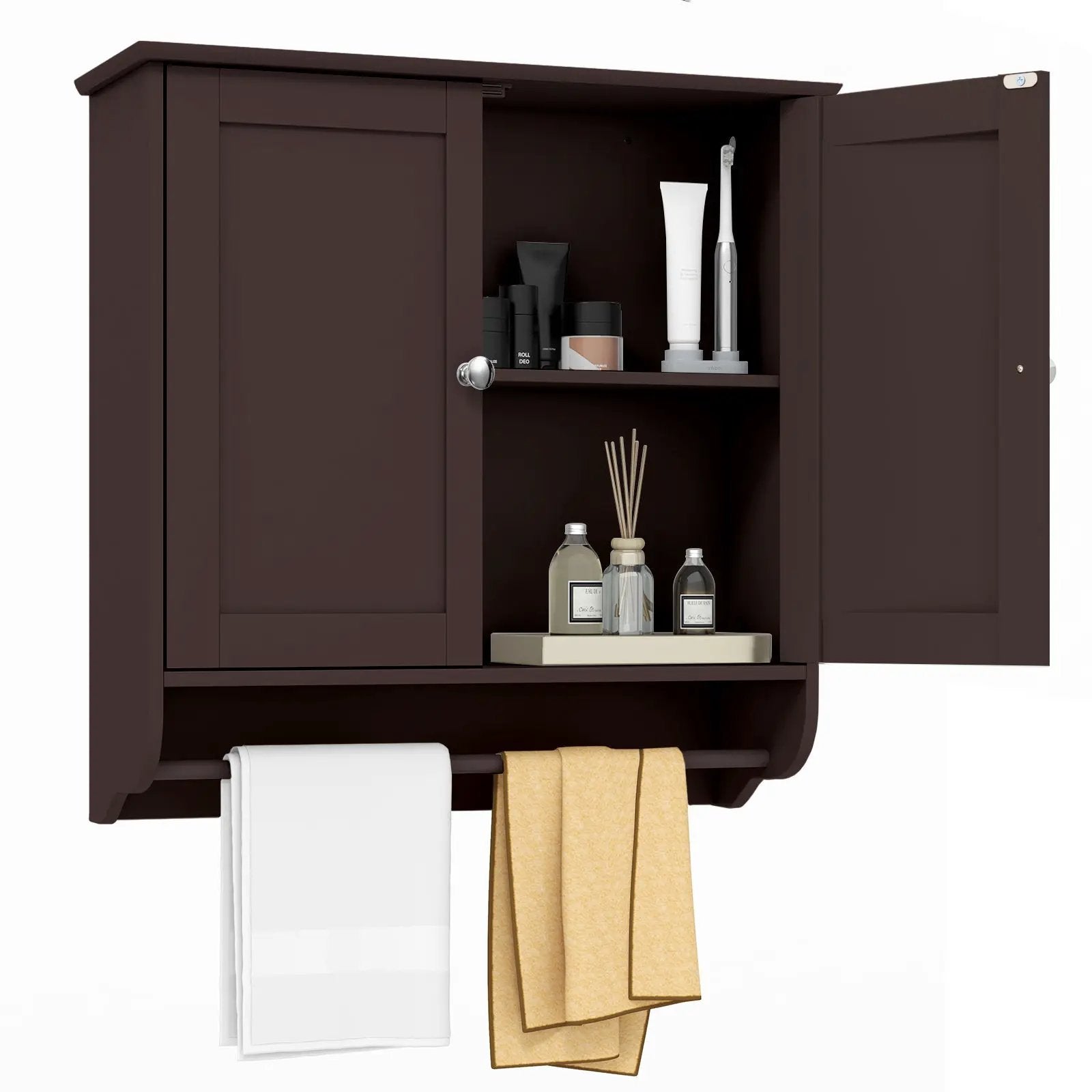 Wall Mounted Bathroom Storage Medicine Cabinet with Towel Bar by DirectDeals