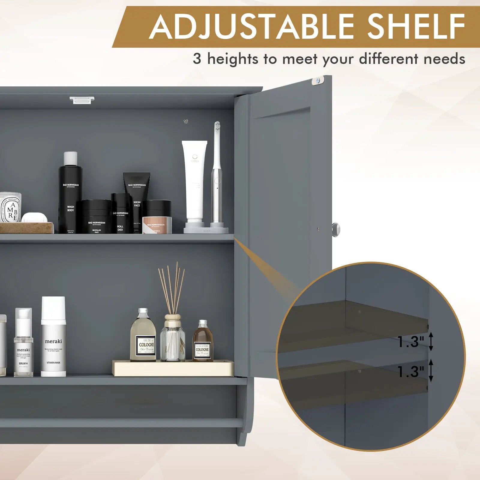Wall Mounted Bathroom Storage Medicine Cabinet with Towel Bar by DirectDeals