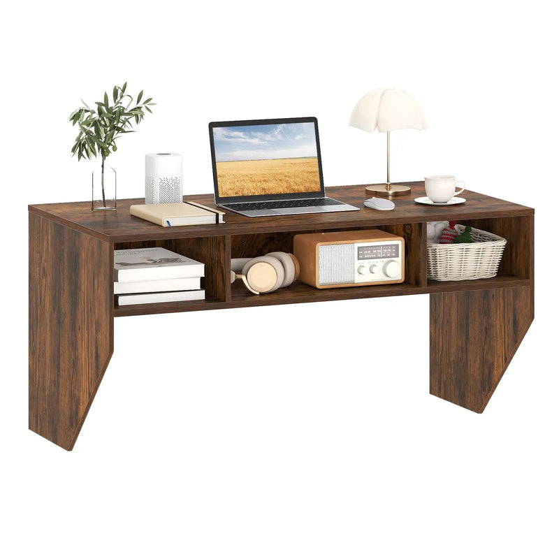 Wall-Mounted Computer Desk Floating Laptop Desk with 3 Storage Compartments by DirectDeals