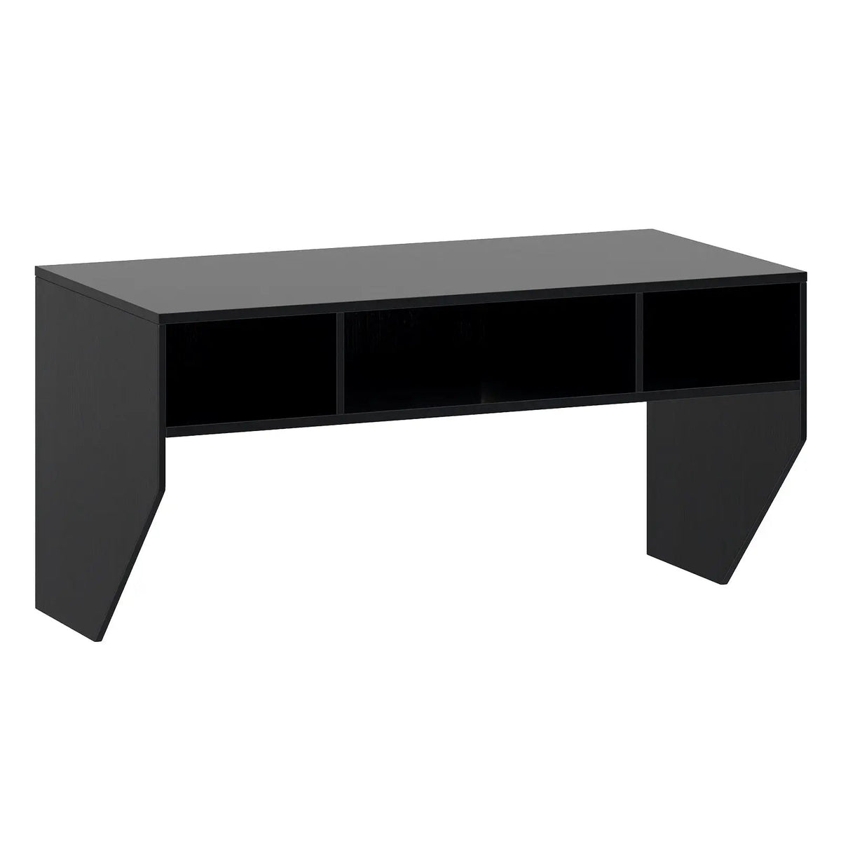 Wall-Mounted Computer Desk Floating Laptop Desk with 3 Storage Compartments, photo 7 of 16