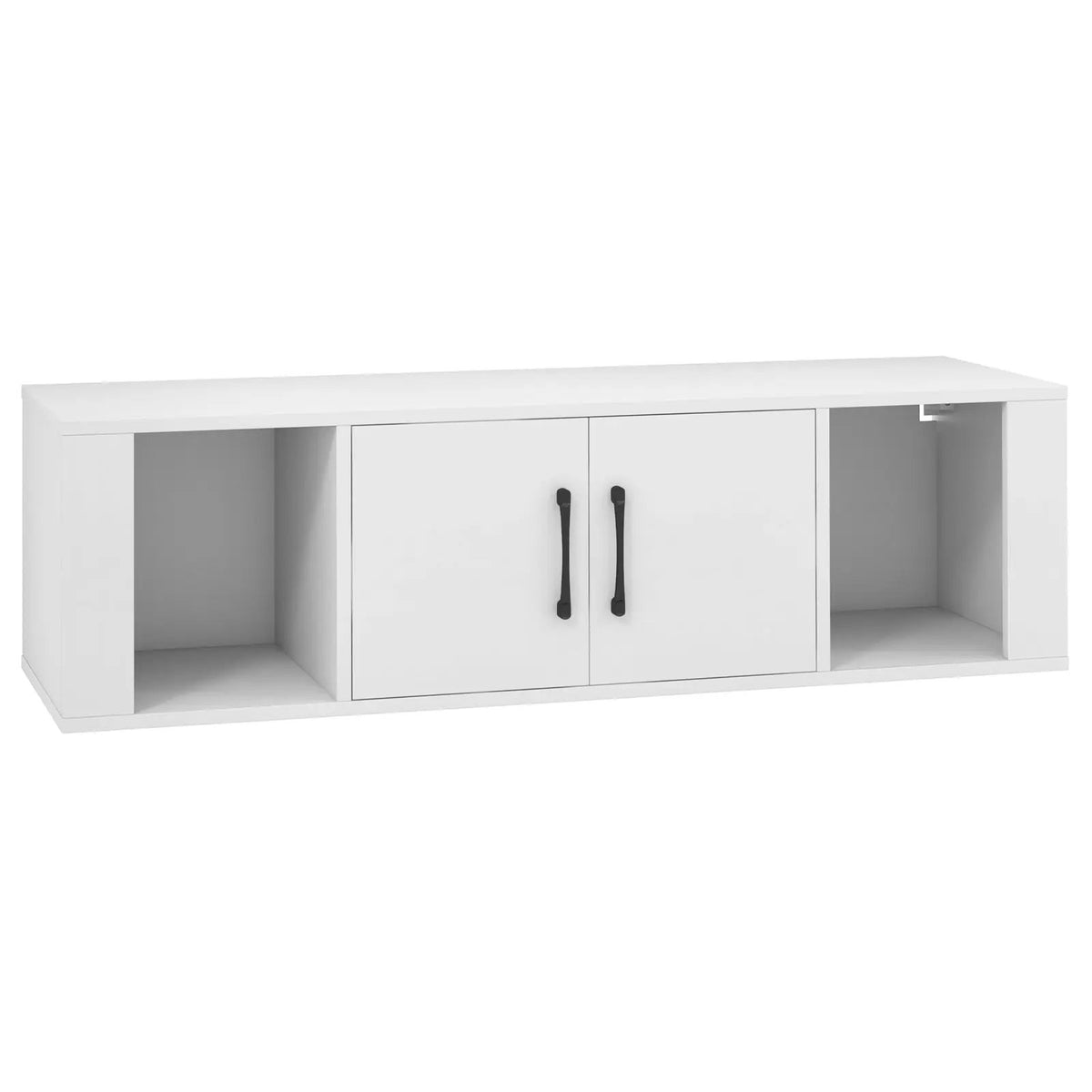 Wall Mounted Floating 2 Door Desk Hutch Storage Shelves, photo 9 of 9