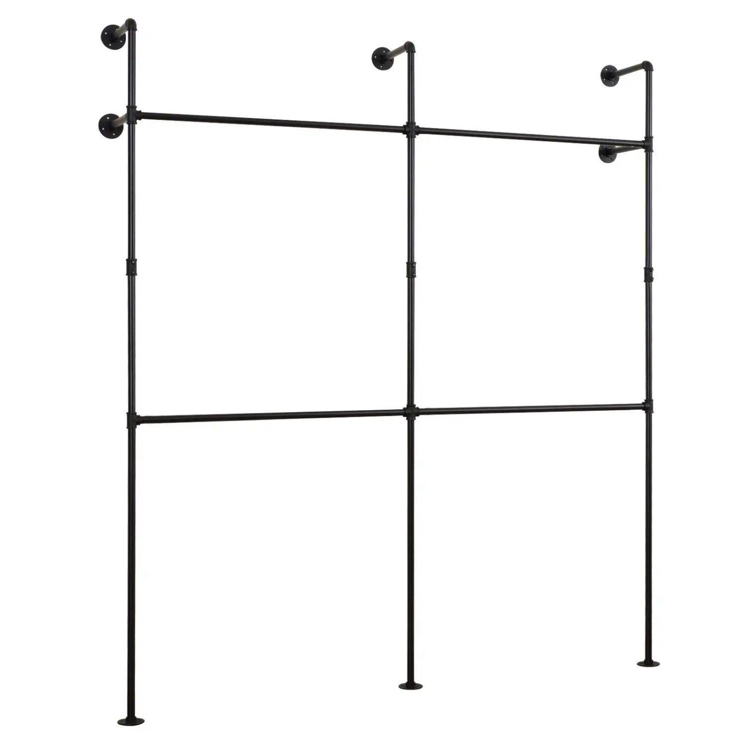 Wall Mounted Pipe Clothing Rack with 4 Hanging Rods by DirectDeals