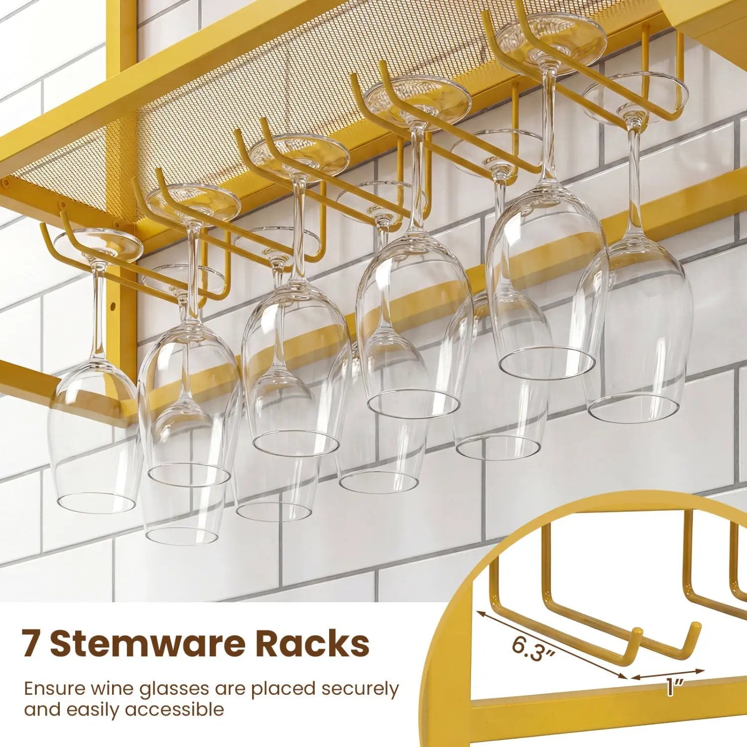 Wall Mounted Wine Rack 47" Large Floating Bar Shelves by DirectDeals